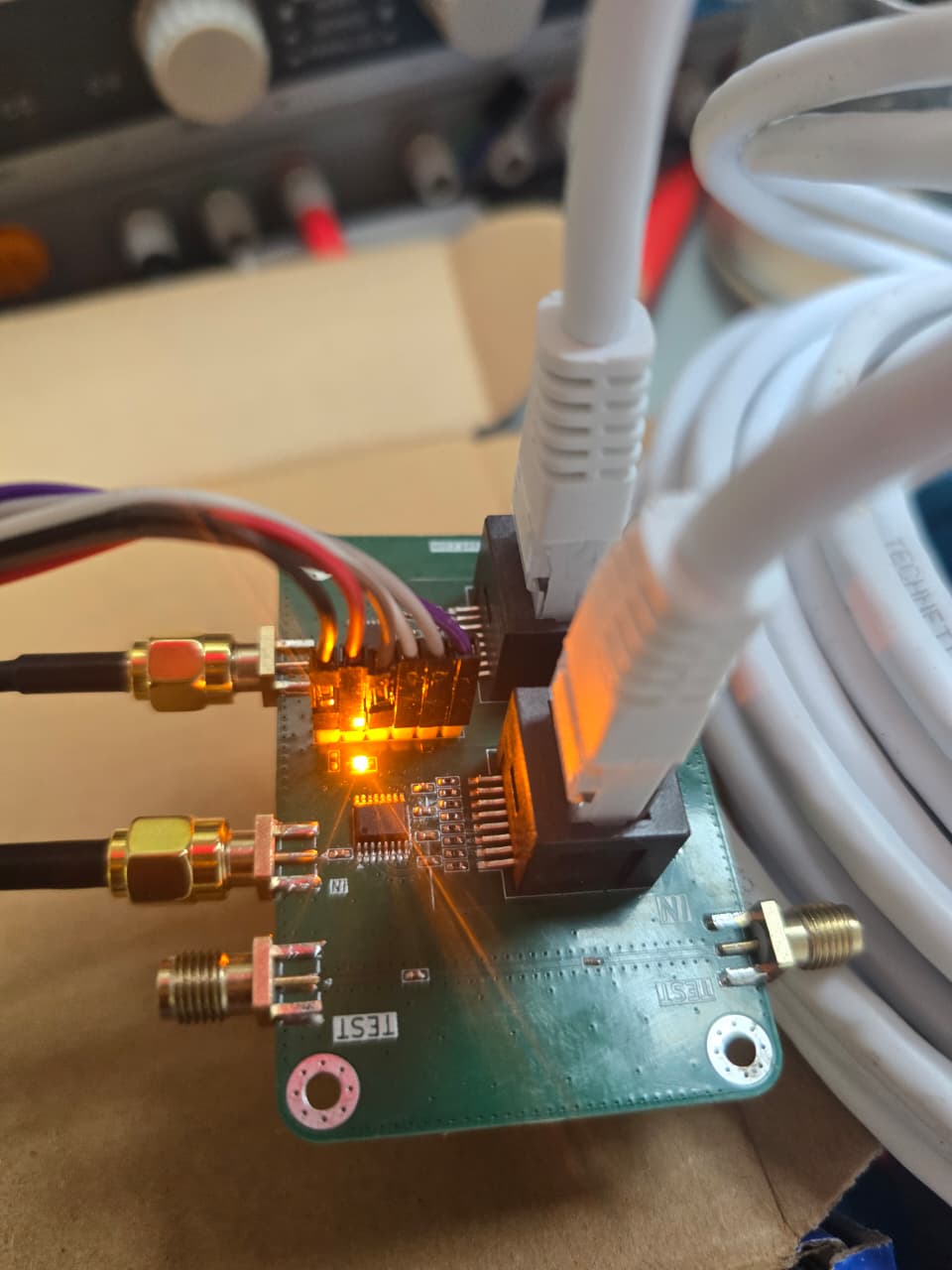 Close-up of measurement electronics